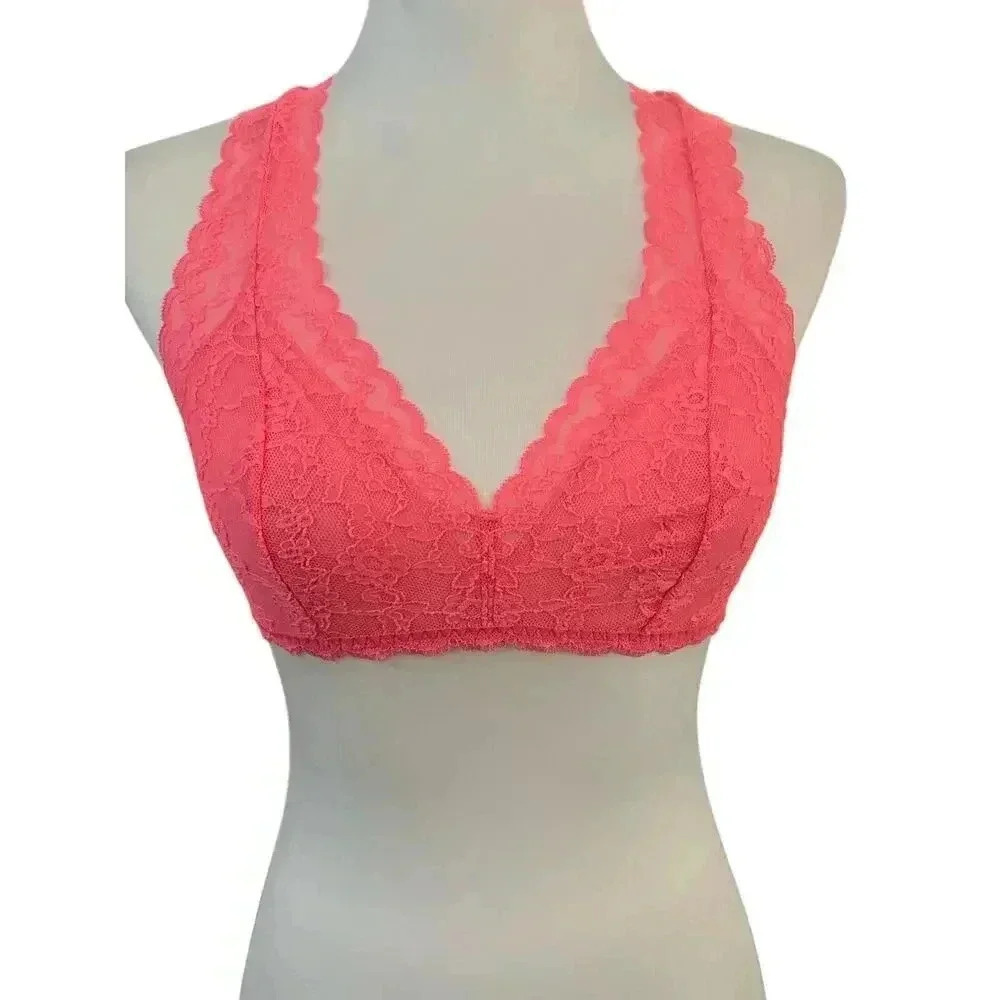 victoria secret pink lace bralette size medium
